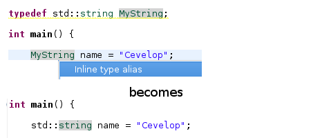 Inline typedef
